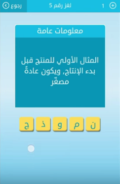 حل لغز المثال الاولى للمنتج قبل بدء الانتاج ويكون عادة مصغر من